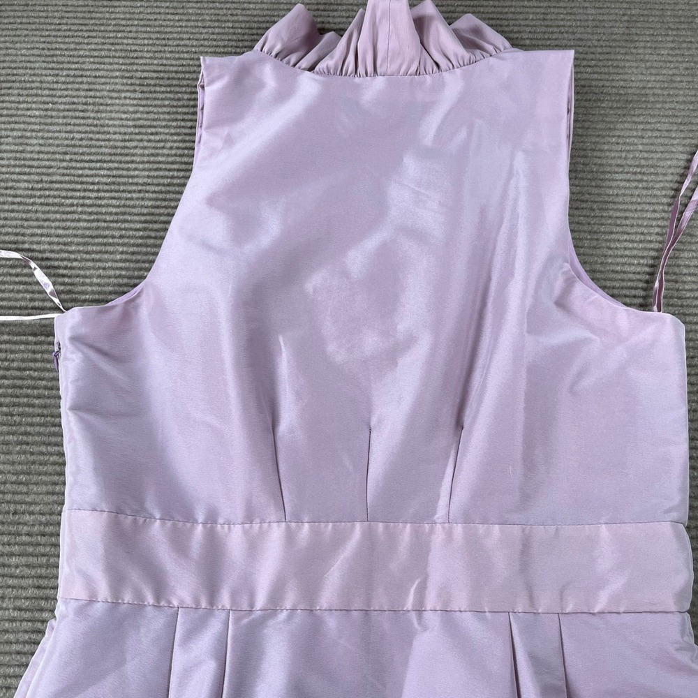 Just Taylor Lavender Lilac Ruffle Neck Sleeveless Fit Flare Cocktail Dress 14 - Picture 9 of 15